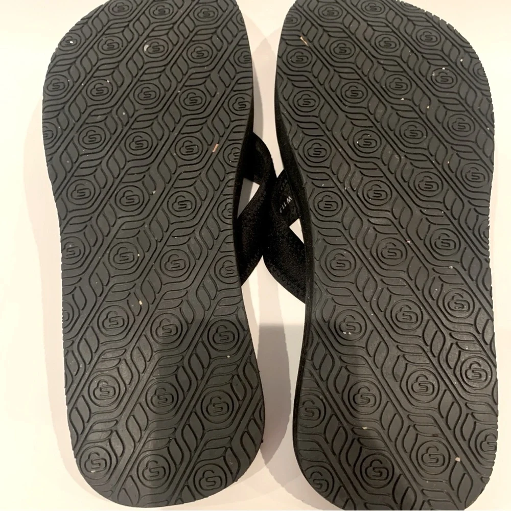 THE HEALING SOLE Plantar Fasciitis Flip Flop Sandals Black Size 11.5 W/10M